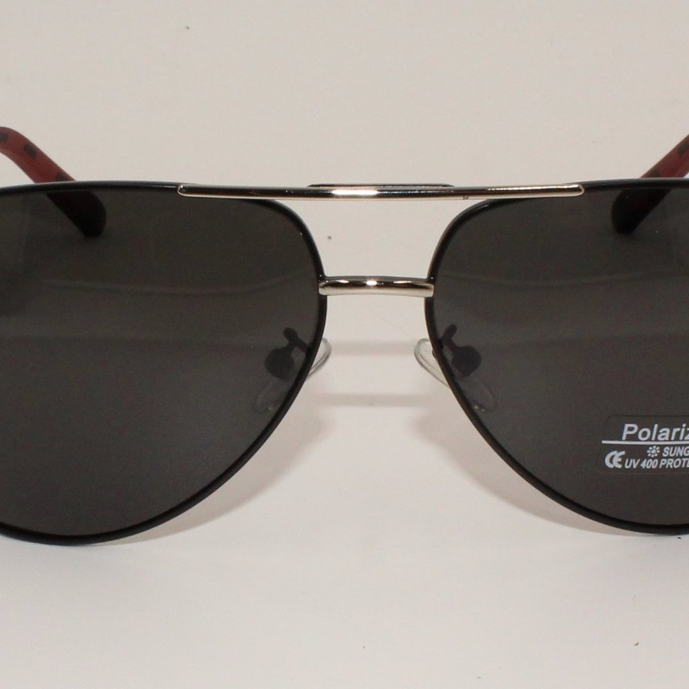 Polarized Aviator Black Metal Frame Sunglasses Unisex - Picture 2 of 6